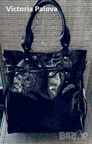 Маркова кожена чанта лак FREDERIC PARIS, снимка 2 - Чанти - 50675539