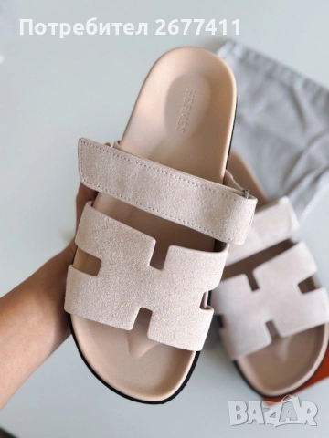 Дамски розови сандали Hermes , снимка 2 - Чехли - 53184850