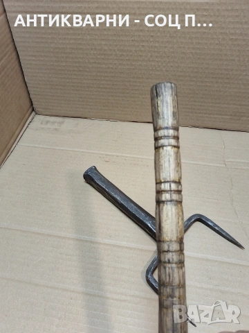 Комплект Стари Ковани Чук С Наковалня За Клепане На Коси 1кг. НОМЕР 1496., снимка 6 - Антикварни и старинни предмети - 53940522