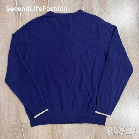 Мъжки кашмирен пуловер Vineyard Vines с V-образно деколте, син, размер L, снимка 7 - Пуловери - 53102054