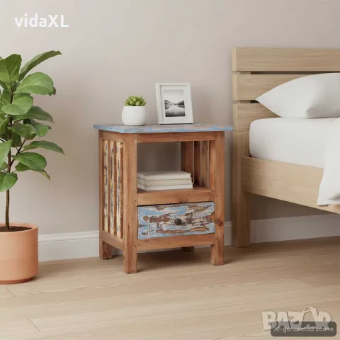 vidaXL Нощно шкафче, 41x30x50 см, махагоново дърво масив, снимка 2 - Скринове - 56146545