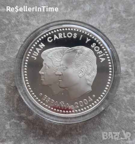 Възпоменателна сребърна монета 10 Euro - Juan Carlos I 2004 Summer Olympics, снимка 2 - Нумизматика и бонистика - 42700119