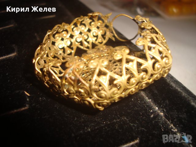 УНИКАЛНО РЯДКО ФИЛИГРАННО ПОЗЛАТЕН БРОНЗ ВЪЗРОЖДЕНСКО АЖУРНО ФЛОРАЛ УКРАШЕНИЕ с АМЕТИСТ КАМЪНИ 10947, снимка 12 - Антикварни и старинни предмети - 31358686