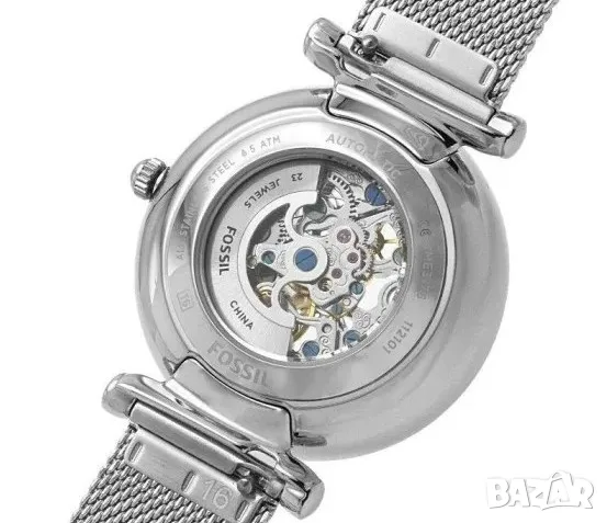 ✅ FOSSIL ME3176 Carlie Women's Automatic Watch 23 Jewels Дамски автоматичен стоманен часовник , снимка 2 - Дамски - 56139970