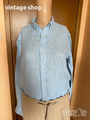Ленена риза в светлсиньо Mads Nørgaard - Copenhagen, снимка 3 - Ризи - 54025714