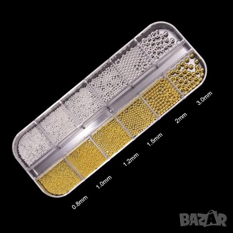 Палитра хайвер в сребро и злато за декорация на маникюр № Т05