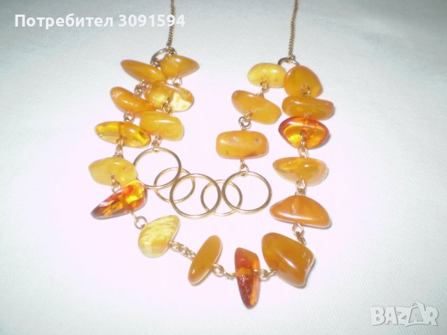 ссср колие от кехлибар със позлатa, снимка 3 - Антикварни и старинни предмети - 36964046