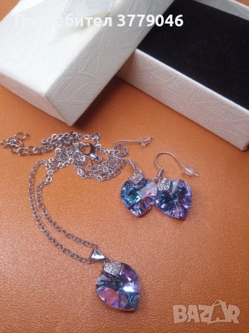 Комплект колие и обици , снимка 5 - Бижутерийни комплекти - 51811271