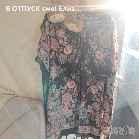 Паеро, туника, плажна риза от 100% коприна, флорална, снимка 4 - Ризи - 51488110