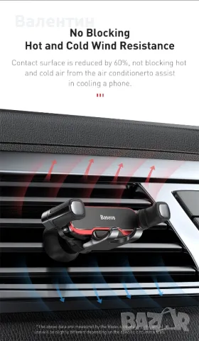 Baseus Lateral Gravity стойка за телефон за автомобил, снимка 7 - Калъфи, кейсове - 49736150