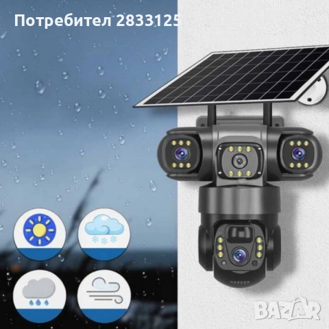 3311 - Соларна камера Lylu 4G със SIM и 4 лещи – автономно наблюдение без ток и Wi‑Fi, снимка 9 - Камери - 53877376