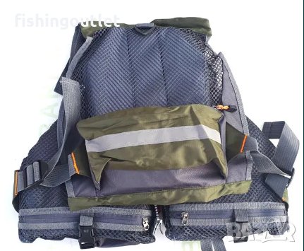  Спининг елек и спасителна жилетка - 2 в 1 ! Регулируем с 11 джоба., снимка 6 - Екипировка - 30898258