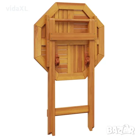vidaXL Сгъваема градинска маса Ø60x75 см масивна акация, снимка 9 - Градински мебели, декорация  - 56147427