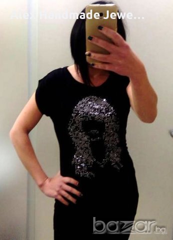  Clockhous - тениска/туника с камъчета, снимка 2 - Тениски - 29149889