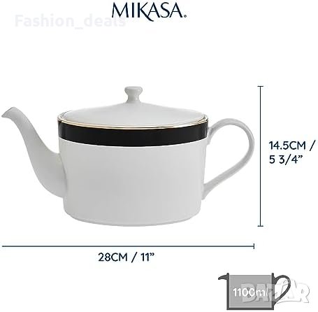 Нов Фин Mikasa Luxe Deco Чайник с Инфузер за Чай Подарък дом кухня порцелан, снимка 8 - Други стоки за дома - 42822868