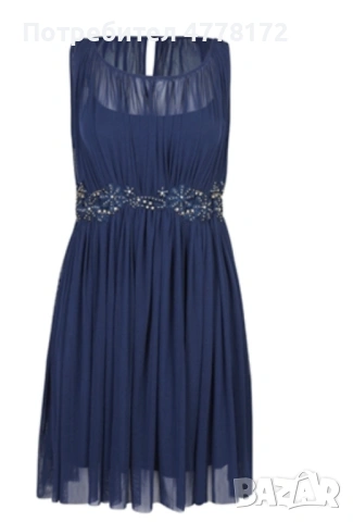 Къса синя рокля