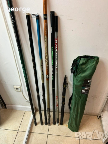 7 броя въдици с калъф и рибарски стол