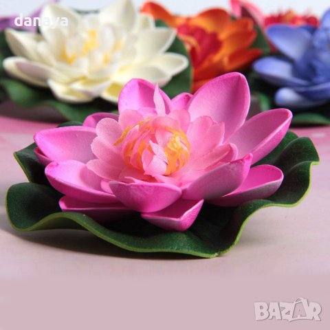 3643 Изкуствена водна лилия за езерце шадраван декорация за градината, снимка 14 - Градински мебели, декорация  - 40101399