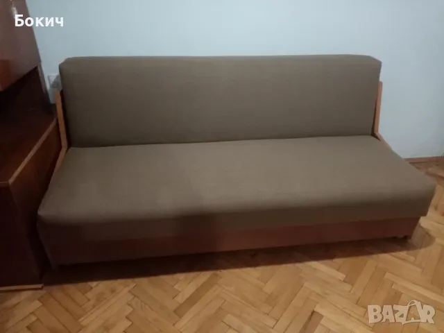 Диван тройка, разтегателен, с механизъм и колела, дърво, правен по поръчка с размери 195х180х50 см , снимка 2 - Дивани и мека мебел - 49806937