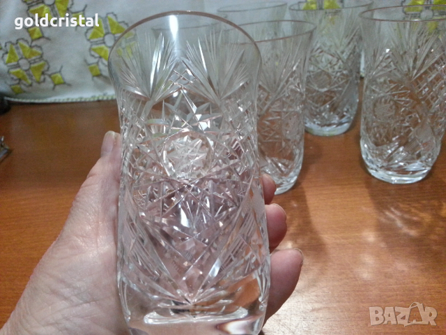 Кристални чаши за вода, снимка 3 - Антикварни и старинни предмети - 44797519