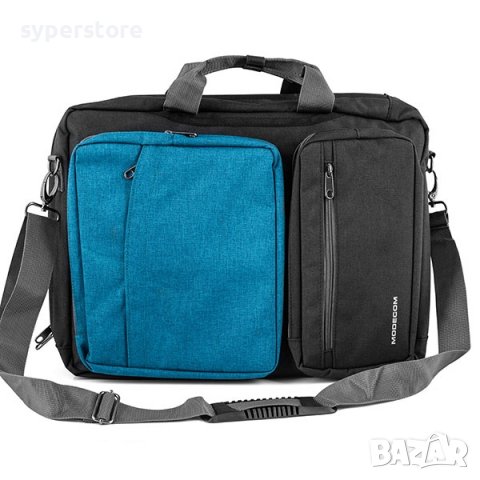 Раница-Чанта за лаптоп 15.6" Modecom Reno Backpack, черно-синя, SS300071, снимка 1 - Лаптоп аксесоари - 38300825