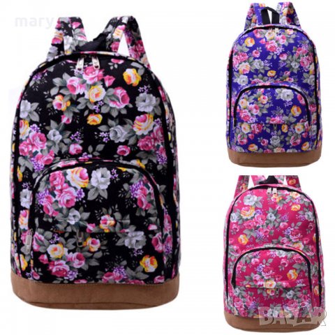 ЧЕРНА РАНИЦА НА РОЗИ, снимка 2 - Раници - 31525341