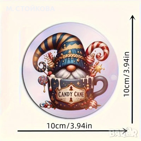 Големи дървени магнитчета за Коледа - гномове, снимка 2 - Декорация за дома - 51622520