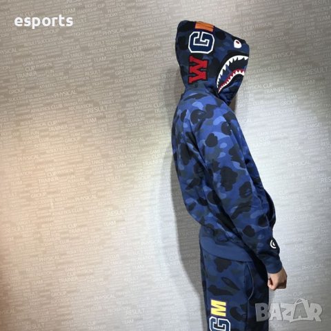 Унисекс суичър BAPE A Bathing Ape Blue Baby Shark Camo Син Камуфлаж, снимка 4 - Суичъри - 36906854