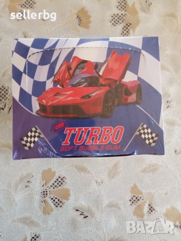 Дъвки Турбо Turbo Car - дъвките от детството 100 броя в кутия, снимка 1 - Колекции - 37894357