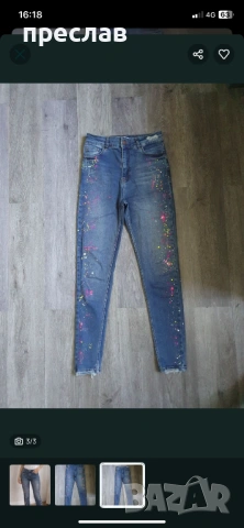 slim дънки на пръски, снимка 3 - Дънки - 54355592