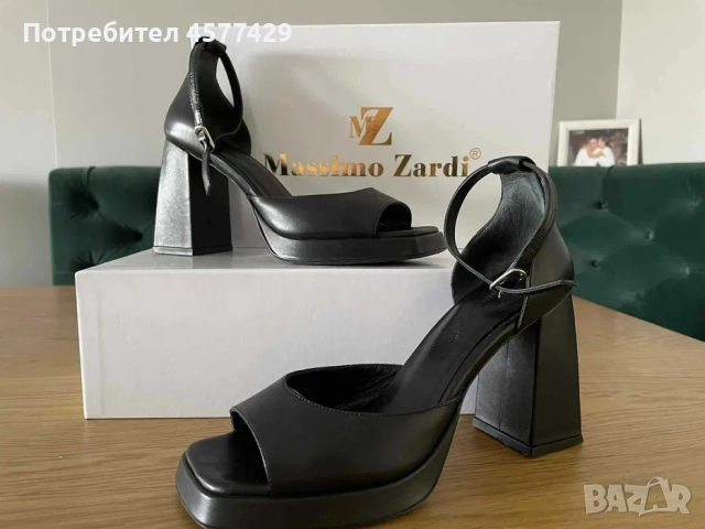 Елегантни черни сандали, снимка 1
