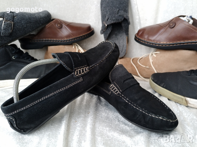 мъжки мокасини BATA® original, 41 - 42, естествена кожа, естествен велур , снимка 16 - Мокасини - 44581520
