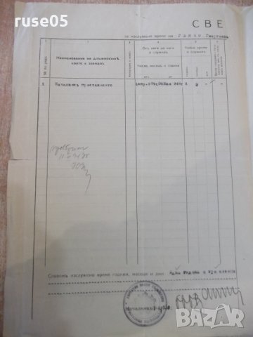 Свидетелство на козлодуйск. пристанищно управл.-12.10.1941г., снимка 3 - Други ценни предмети - 30901365