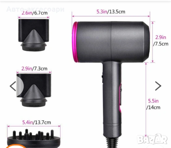 Бързосъхнещ Сешоар за Коса С Йони , Първокласен Сешоар , снимка 3 - Други - 53086292