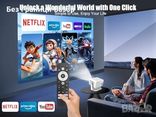 Нов 400 ANSI Проектор – 1080P, Автофокус, Гейминг и Кино Изживяване, снимка 2 - Плейъри, домашно кино, прожектори - 48895176