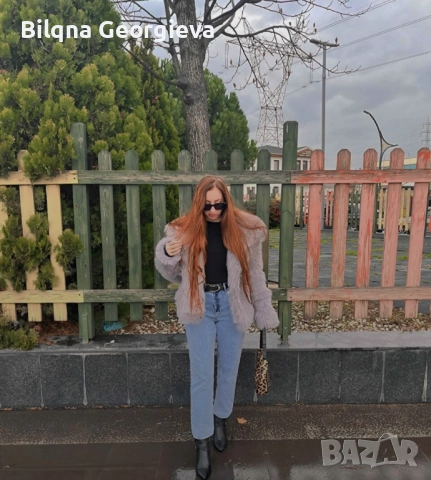 Дамско пухено палто от естествен косъм , снимка 4 - Якета - 52592328