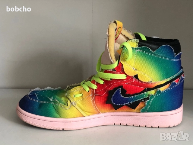 Nike Air Jordan 1 Retro High OG Shoes Mens Size 45 J Balvin Multicolor DC3481-900, снимка 5 - Маратонки - 51519038