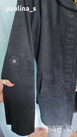 Два броя / Дизайнерско манто тип туника "Uterque", "Unbranded" / Естествен набук , снимка 7 - Палта, манта - 36890137