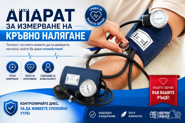 Апарат за измерване на кръвно налягане.