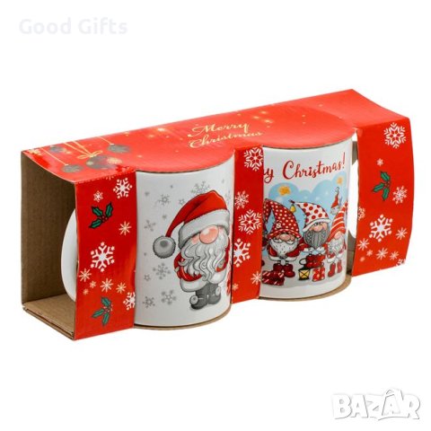 2 броя Комплект коледни чаши Дядо Коледа, 330мл, снимка 3 - Чаши - 42754222