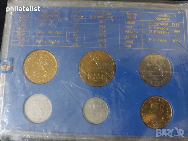 Финландия 1984 - Комплектен сет , 6 монети, снимка 2 - Нумизматика и бонистика - 37791484