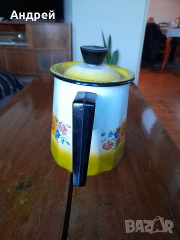Стар емайлиран чайник #52, снимка 4 - Антикварни и старинни предмети - 38746802