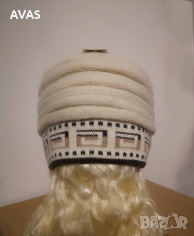 Нова шапка Ангора + Вълна зимна светло бежова, снимка 1