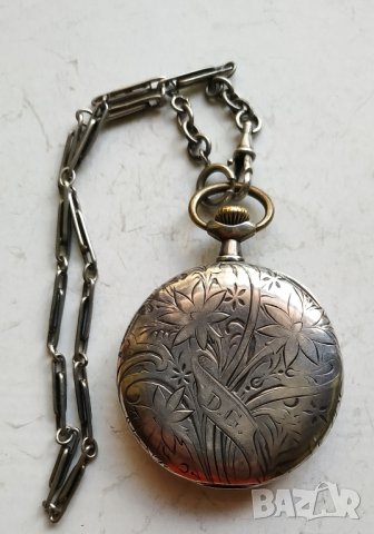 Сребърен джобен часовник Омега, снимка 4 - Джобни - 42344298