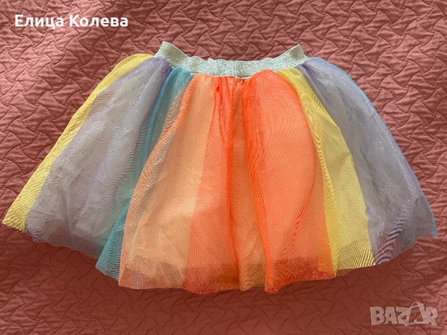 Breeze многоцветна пола с пластове тюл 140 см 10 г , снимка 2 - Детски рокли и поли - 50726584