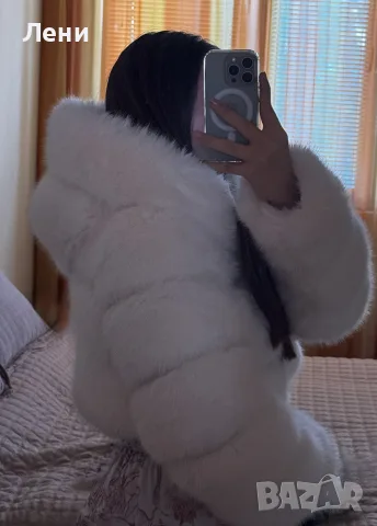 Бяло пухено яке fur coat , снимка 3 - Якета - 56293335