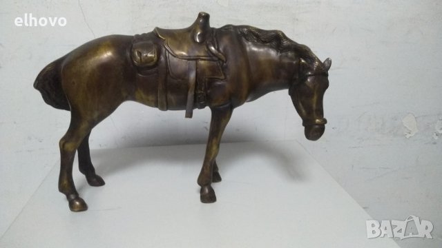 Бронзова фигура на кон, снимка 4 - Антикварни и старинни предмети - 36713361