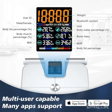 НОВ Кантар следящ телесни мазнини, снимка 3 - Други стоки за дома - 52670989