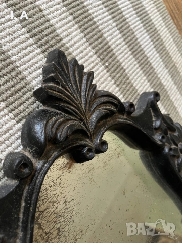 Антично огледало в дървена рамка 1987г., снимка 3 - Антикварни и старинни предмети - 53882219