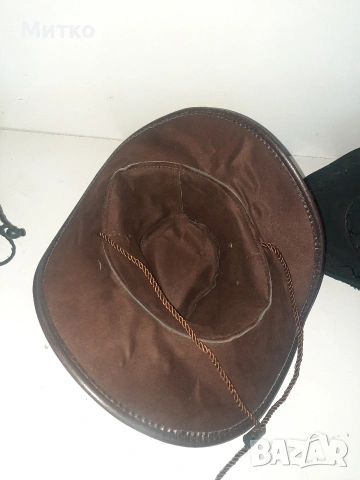 Кожена каубойска шапка, снимка 9 - Шапки - 53078112
